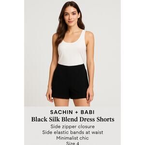Sachin + Babi Black Silk Blend Dress Shorts Women’s Size 4 – Side Zip